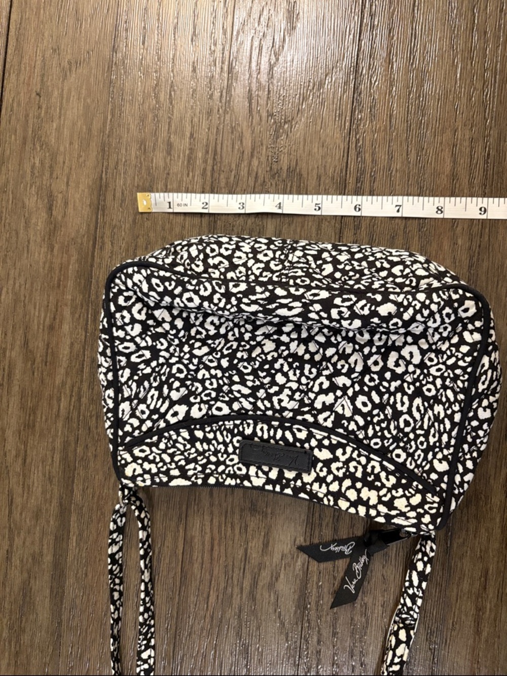 EUC [Vera Bradley] Little Crossbody in Black/White Camocat Shoulder Purse Bag - Picture 10 of 11